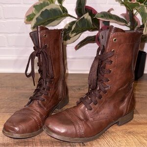 Mossimo Supply Co. Cassie Faux Leather Moto Side Zip Combat Boots
